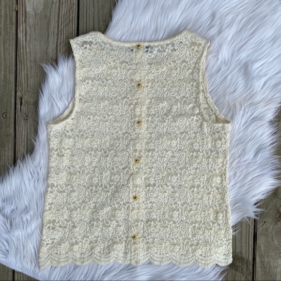 The Limited Lace Ivory Tank Top Sleeveless S - Picture 5 of 8